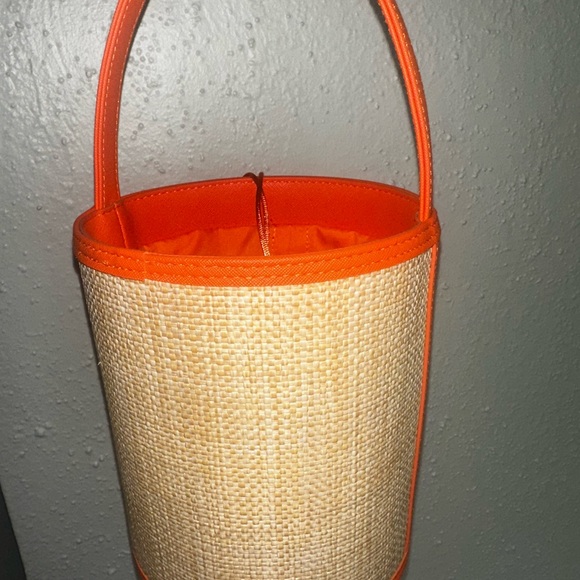 Stylish Orange and Tan Women's Bucket Bag - Picture 3 of 5